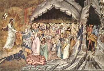 Descente du Christ à Limbo Quattrocento peintre Andrea da Firenze Peinture à l'huile